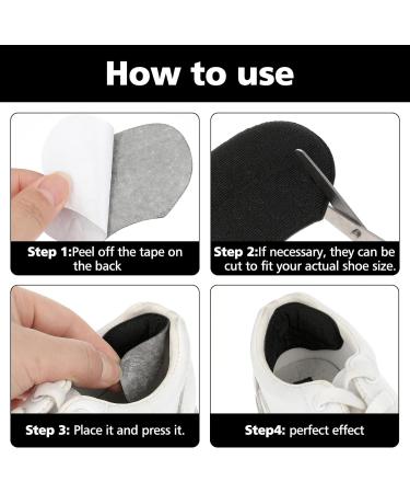WLLHYF Heel Pads 2 Pairs - Self-Adhesive Shoe Repair and Anti-Slip Grips for Men and Women - Black - Buy Online on SooperMarket.com