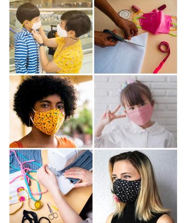 Mandala Crafts 1 Inch Elastic String with Cord Lock for Face Mask - 100 Multi Color Pack | Adjustable Ear Loop Strap for DIY Mask Making - Buy Online on SooperMarket.com