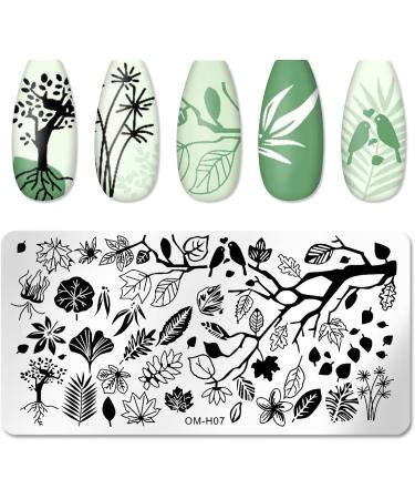 Tebi Nail Art Stamp Template - Valentine's Day Coconut Tree Love Heart Kiss Flower & Leaf Designs | Perfect for Creative Nail Art - Buy Online on SooperMarket.com