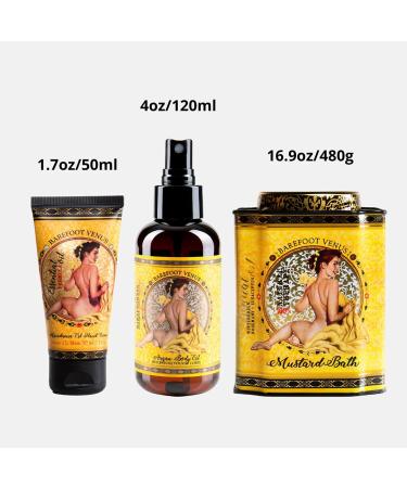 Barefoot Venus Mustard Bath Gift Set with Bath Soak, Hand Cream & Argan Oil - Buy Online on SooperMarket.com