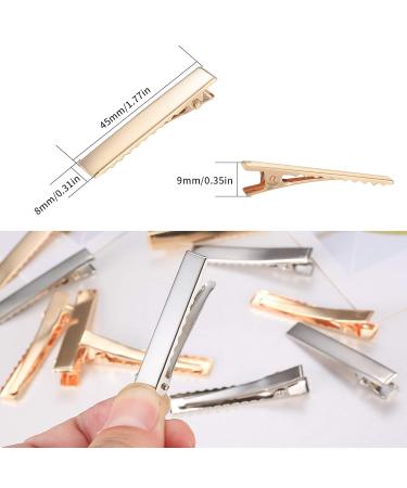 160 Pieces Metal Hair Clips Set Alligator Crocodile Clips for Hair Styling 45mm Curls Separation & Hairdresser Clamps Silver/Gold | Essential Hair Accessories for Women - Buy Online on SooperMarket.com