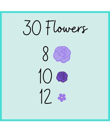 Violet Icing Flowers 30 Count Pack - Small Purple Edible Roses & Lavender Sprinkles by Simply Sucr - Buy Online on SooperMarket.com