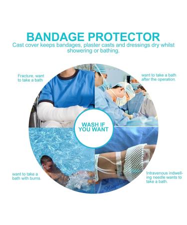 Doitool Blue Sleeve Protectors - Reusable Waterproof Cast Covers for Shower Arm - Wound Bandage Protector - 3 Pack - Buy Online on SooperMarket.com