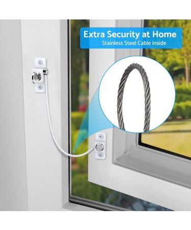 eSynic 4pcs Window Safety Restrictors with Keys - White UPVC Window Security Locks for Child Safety - Ideal for Home and Public Use - Buy Online on SooperMarket.com