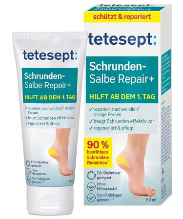 Tetesept Shooting ointment Repair +-foot cream with hydro-lipid complex dexpanthenol + shea butter-foot ointment for effective reduction in cracked skin-1 x 60 ml