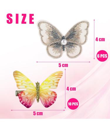16 Colorful Butterfly Hair Clips Duckbill Hair Clips Playful Girl Hair Accessories Realistic Butterfly Hair Clips Clips That Don't Hurt Hair Clips That Don't Fade - Buy Online on SooperMarket.com