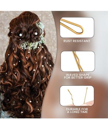 Biribila Bobby Pins 150 Pcs - Gold Hair Grips 5cm Long with Storage Box | Strong Kirby Grips for All Hair Types - Hair Styling & Make-Up Pins - Buy Online on SooperMarket.com