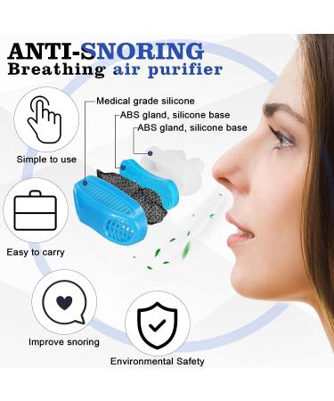 2-in-1 Anti Snoring Nose Air Purifier | Nasal Vents for CPAP Users | Stop Snoring Sleep Aid for Men and Women - Blue - Buy Online on SooperMarket.com