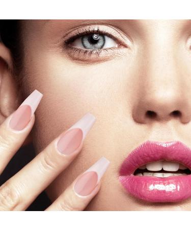 Press On Nails 10 Sheets Color Long Press On Nails With White Edge 12 Size Full Cover Stick On Nails Simple Style False Nails For Women Girls Nail Art Style3 - Buy Online on SooperMarket.com