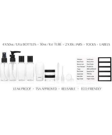 GLOBEGEAR Travel Bottles & TSA Approved Toiletry Bag Set (Model GG1) - Vacation & Airplane Travel Essentials - Buy Online on SooperMarket.com