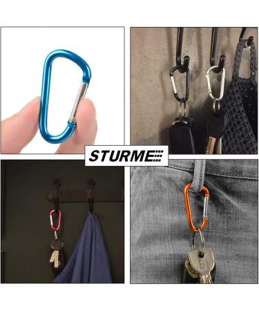 STURME Aluminum D Ring Carabiners Set - 24 PCS Mini Keychain Clips for Outdoor Camping - Durable & Spring Loaded Gate - Buy Online on SooperMarket.com
