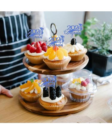 Cabilock 15pcs Graduation Cupcake Topper 2024 Congrats Cupcake Picks Class of 2024 Cupcake Insert Graduation Cupcake Decorations for 2024 Graduation Party Supplies Blue - Buy Online on SooperMarket.com