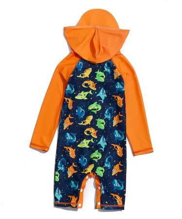 BONVERANO Baby Boys Swimsuit 12-18 Months | Colorful Shark One Piece Swimwear with UPF 50 - Buy Online on SooperMarket.com