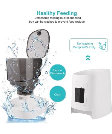 Video Automatic Pet Feeder with HD Camera  Food Dispenser for Cats and Dogs WiFi Smart Feeder with Camera 6L 2-Way Audio  Mobile Phone Control  Timed Feeder  Desiccant Bag Up to 8 Meals per Day White - Buy Online on SooperMarket.com