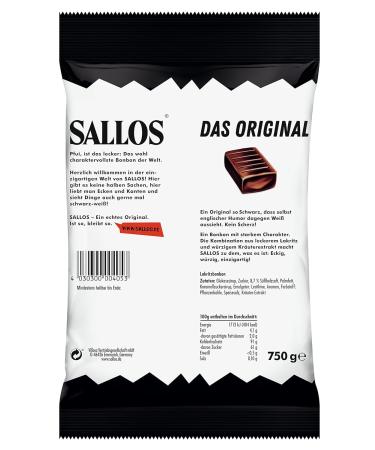 Sallos Original Licorice Candy - 750g Vegan Herbal Treat Large Benefit Pack Natural Spicy Licorice - International Shipping - Buy Online on SooperMarket.com
