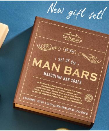 San Francisco Soap Men Soap Gift Set - 6 Manly Fragranced 2 Ounce Bars - Buy Online on SooperMarket.com