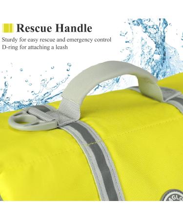 Vivaglory Ripstop Dog Rescue Vest - Improved Buoyancy & Visibility for Small to Medium Dogs - Yellow-Gray XL (78-96cm Chest) - Ideal for Boat Safety - Buy Online on SooperMarket.com