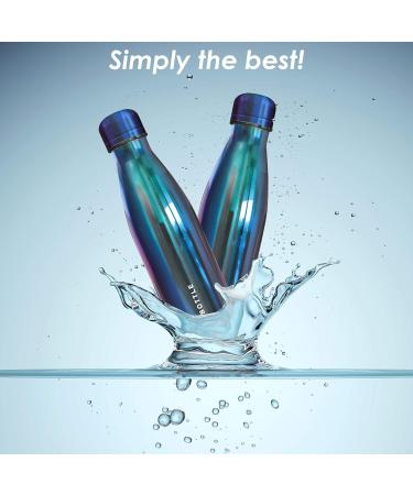 Xanadoo Stainless Steel Drinking Bottle 500ml - Eco-Friendly BPA-Free Leak-Proof Thermos for Camping Sports & School - Blue Chrome - Buy Online on SooperMarket.com