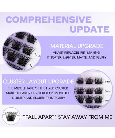 Soft Wispy D Curl 0.07mm Cluster Lashes 8-16mm Mix - DIY Individual Eyelash Extensions - Buy Online on SooperMarket.com