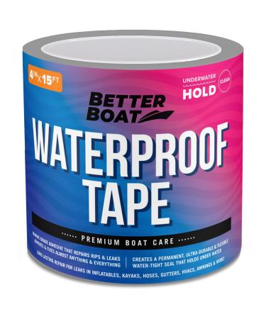 Clear Waterproof Tape for Leaks Thick Heavy Duty Water Proof Tape Sealing Marine Grade Outdoor Pools, Gutter, Underwater, Stop Leak Seal Tape Waterproof Repair Patch & Seal Sealant 15 Feet x 4 Inches