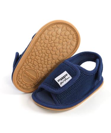 RVROVIC Baby Boys Girls Sandals Soft Sole Summer Infant Crib Shoes Lightwight Toddler Prewalker Outdoor Walking Shoes 6-12 Months 2 Dark Blue