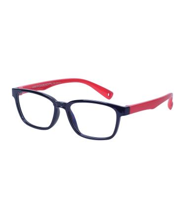 JoXiGo Computer Glasses Against Blue Light for Kids Baby Boys and Girls (3-7 Years) + Glasses Strap + Glasses Case Red