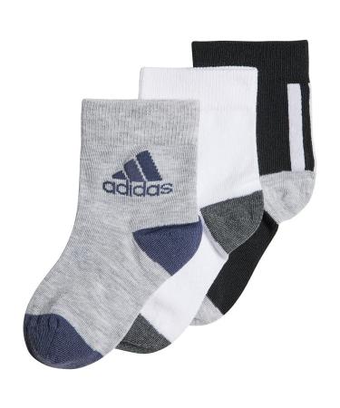 Adidas Unisex Children's Socks 3 Pairs Socks black/white/medium grey heather M