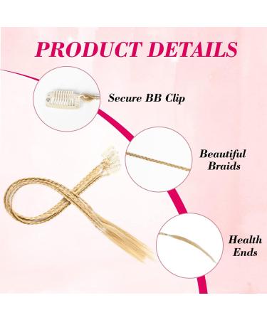 REECHO 22 Golden Blonde Braided Hair Extensions - Pack of 4 | Clip-in Baby Braids for Women - Buy Online on SooperMarket.com