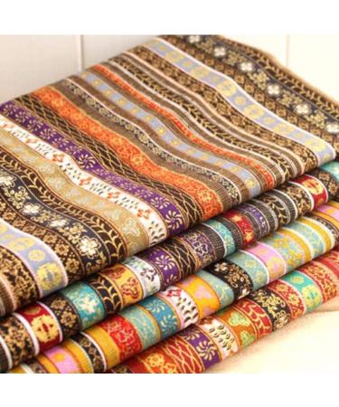HAPYLY Pack of 4 Assorted Cotton and Hemp Pre-Cut Fat Quarters Quilt Fabric 50x70CM - Multicolor - Buy Online on SooperMarket.com