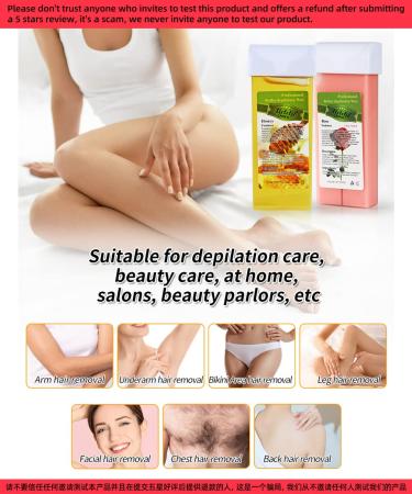 Rose & Honey Roll On Wax Kit for Sensitive Skin - Hair Removal Waxing Kit for Women and Men - At Home Roller Waxing Kit for Larger Body Areas - Buy Online on SooperMarket.com