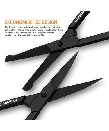 Utopia Care Professional Stainless Steel Beauty Scissors Set - Hairdressing Eyebrows Nasal Hair Ear Screens & Nail Scissors - Safe Black Skin Scissors for All Your Grooming Needs - Buy Online on SooperMarket.com