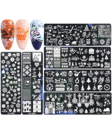 Danlai Christmas Nail Stamping Plates Kit - 6 Snowflake & Tree Designs for Manicure Art | Perfect for Women & Girls - Buy Online on SooperMarket.com