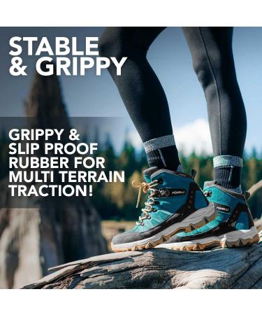 Foxelli Women's Waterproof Suede Hiking Boots - Breathable & Lightweight - Size 8.5 Teal - Buy Online on SooperMarket.com