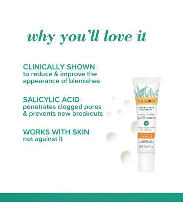 Burt's Bees Natural Acne Solutions Maximum Strength Spot Treatment Cream for Oily Skin  0.5 Oz (Package May Vary) Targeted Spot Treatment - Buy Online on SooperMarket.com