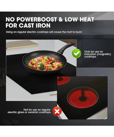 Large Magnetic Induction Cooktop Protector Mat - Anti-strike & Anti-scratch Glass Top Stove Cover - Silicone Mat for Electric Stove - Buy Online on SooperMarket.com