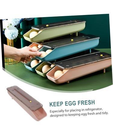 OSALADI 1pc Egg Carton Outdoor Storage Bins Clear Tray Plastic Egg Organizer Egg Case Stackable re-usable Pink 33.2X9X7CM - Buy Online on SooperMarket.com