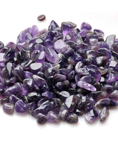 WAYBER Irregular Decorative Pebbles Crystal Quartz Stones Rock Sand for Aquarium/Fish Turtle Tank/Vase Fillers/Air Plants/Succulent Plants Decor 1 Pound Purple