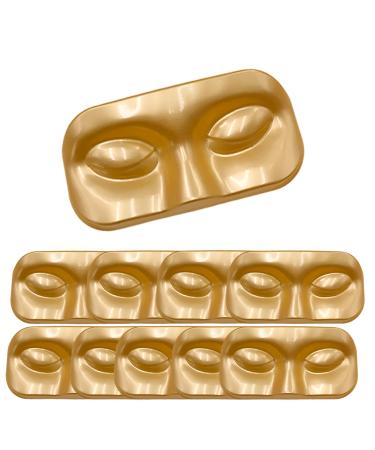 10Pcs Face-Shaped Eyelash Trays Portable Empty Lash Packaging Box for False Eyelashes Durable PVC Storage Care Box Gold