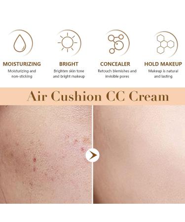 NUEDSFXO Mushroom Head Air Cushion CC Cream - Moisturizing Concealer BB Cream for All Skin Types - Long Lasting, Matte Makeup Base with Mushroom Applicator - Even Skin Tone (Natural Color) - Buy Online on SooperMarket.com