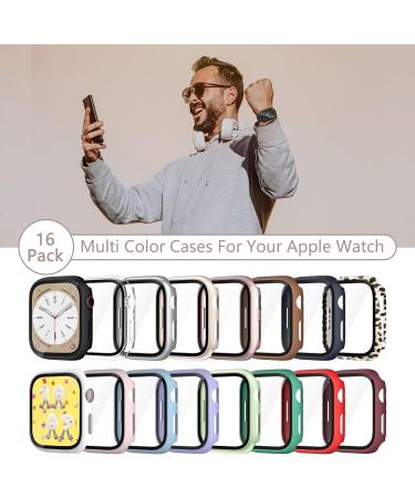 16 Pack COMMUTER Apple Watch SE (2nd Gen) Screen Protector - 2022 New Hard PC Protective Cover with Tempered Glass Film - Fits iWatch SE/6/5/4 40mm - Multiple Colors - Buy Online on SooperMarket.com