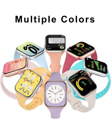 DYKEISS Sport Slim Silicone Band Compatible for Apple Watch Band 38mm 42mm 40mm 44mm 41mm 45mm 49mm  Thin Soft Narrow Replacement Strap Wristband for iWatch Ultra Series 8/7/SE/6/5/4/3/2/1 Women Men Milk Tea 38/40/41mm - Buy Online on SooperMarket.com