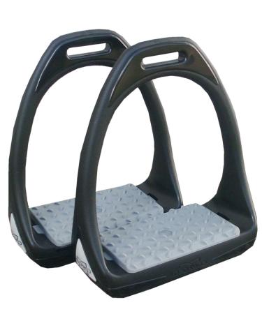 Compositi plastic stirrups reflex with flexible wide tread black/grey stirrups made of plastic