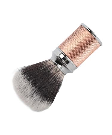 Jauarta Nylon Beard Foam Brush Curved Handle Cleaning Synthetic Foam Beard Foam Brush (Rose Gold)