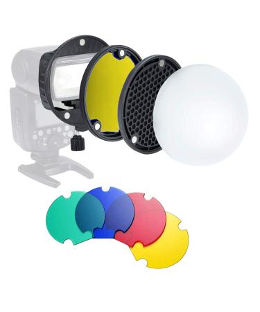 TRIOPO MagDome Color Filter Reflector Honeycomb Diffuser Ball Photo Accessories Kits for GODOX YONGNUO Flash Replace AK-R1 S-R1,Compatibility for Godox YONGNUO TRIOPO etc. Square Flash