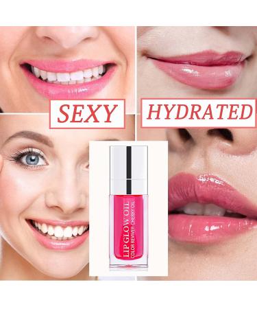 Fusang Hydrating Plumping Lip Oil Gloss - Cherry Red Tinted Balm for Lip Care | Nourishing & Long Lasting Formula with Non-sticky Big Brush - Buy Online on SooperMarket.com