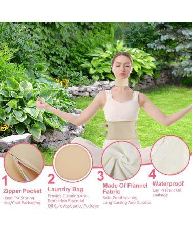 3Pcs Neck Waist Essential Oil Pack Set with Chest Pads Washable Reusable Essential Oil Wrap Leakproof Oil Pack Wrap Adjustable Soft Oil Pack for Waist Neck Chest |(Suit one Khaki) Suit one Khaki - Buy Online on SooperMarket.com
