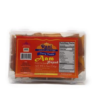 Rani Aam Papad (Mango Fruit Snack) 5.25oz (150g)  All Natural | Vegan | Gluten Friendly | Indian Origin & Taste