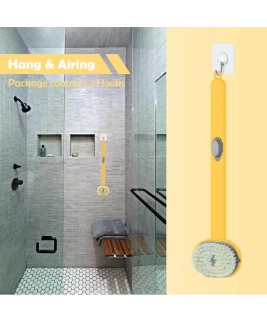 Long Handle Bath Body Brush - PUSCOBSY Yellow Back Scrubber for Shower - Exfoliating & Cleansing Shower Brush - 14 inch - Buy Online on SooperMarket.com