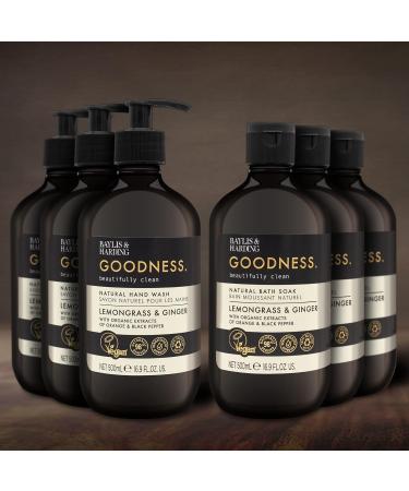 Baylis & Harding Goodness Lemongrass & Ginger Toiletries Bundle - 3 x 500 ml Hand Wash & Bath Soak (6 bottles) - Vegan Friendly - Buy Online on SooperMarket.com
