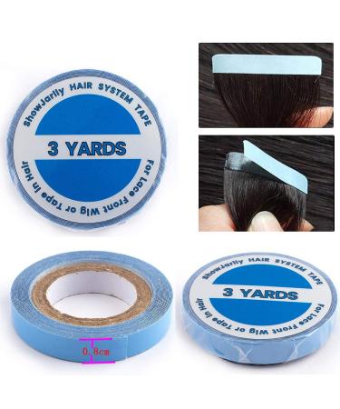 ShowJarlly Double Sided Adhesive Blue Lace Front Wig Tape Roll - 0.8 CM * 3 Yards - Buy Online on SooperMarket.com